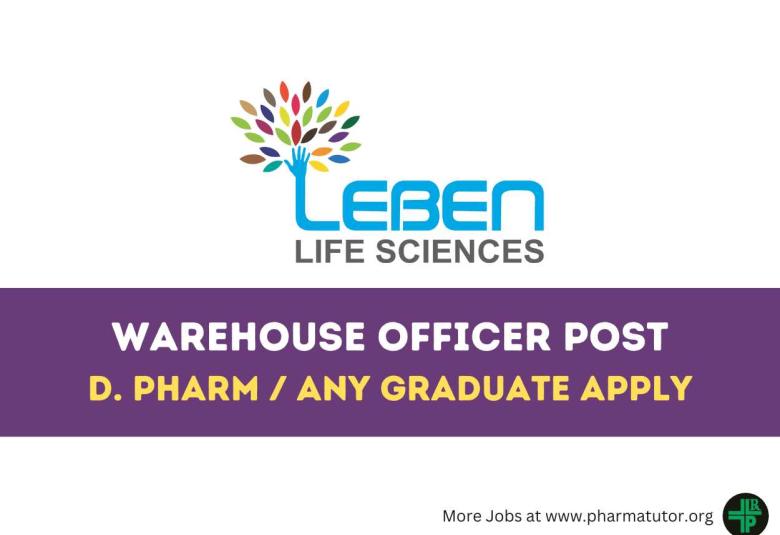 Vacancy for Warehouse Officer at Leben Life Sciences