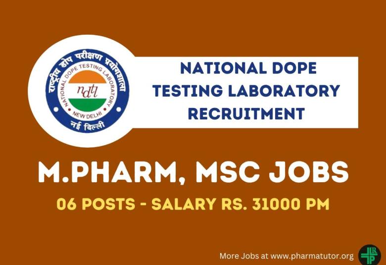 National Dope Testing Laboratory invites applications from M.Pharm, MSc candidates