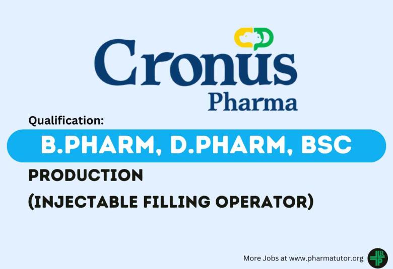 Walk in Drive for B.Pharm, D.Pharm, BSc in Production at Cronus Pharma