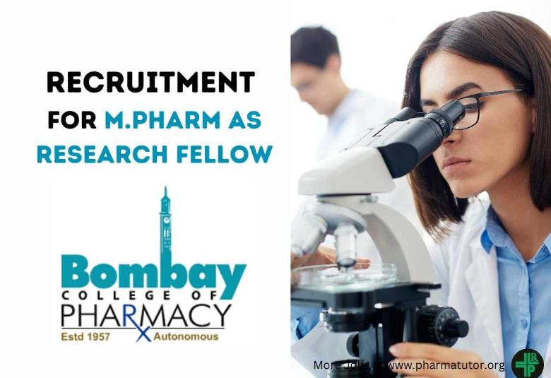 Job for M.Pharm as Research Fellow at Bombay College of Pharmacy