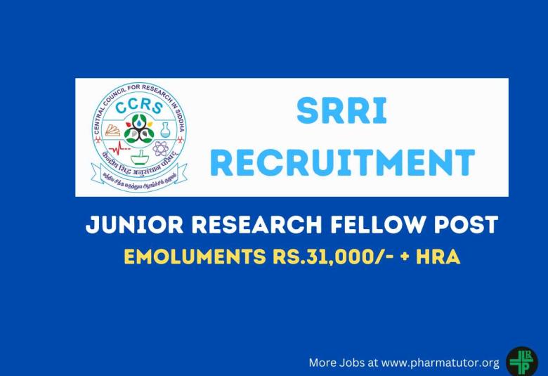 Applications are invited for post of Junior Research Fellow at Siddha Regional Research Institute