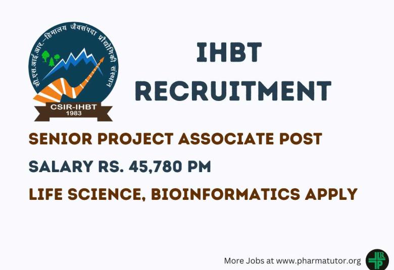 Apply Online for Senior Project Associate at IHBT