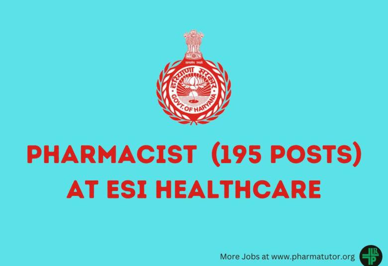 Job as Pharmacist at ESI Healthcare