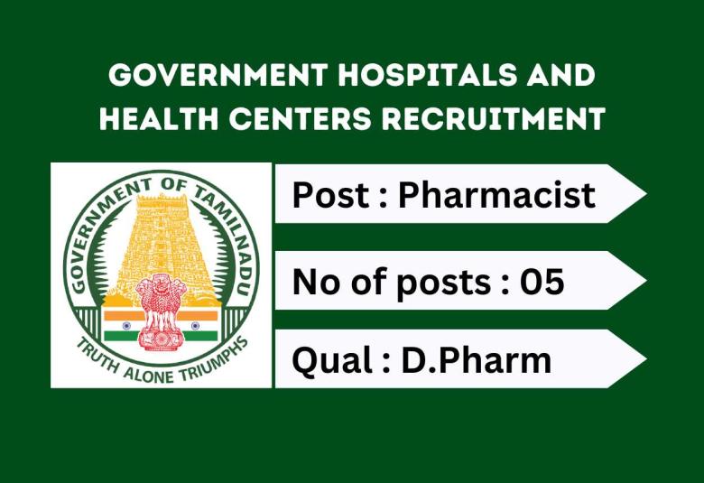 Job for Pharmacists in Government Hospitals and Health Centers