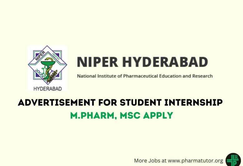 Applications are invited for a Student Internship at NIPER
