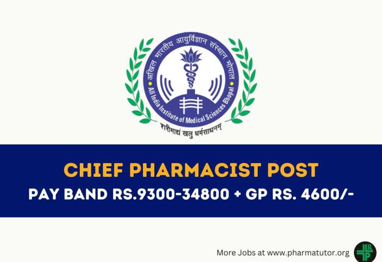 Applications are invited on deputation basis for Chief Pharmacist at AIIMS