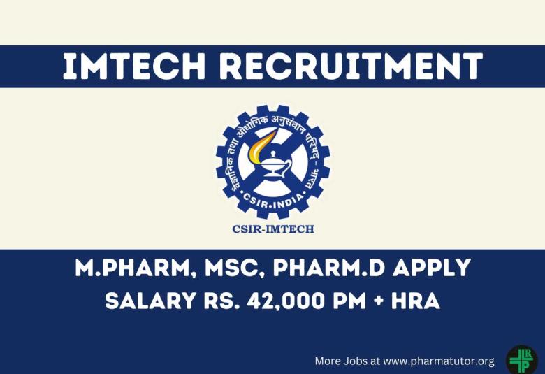 Institute of Microbial Technology looking for M.Pharm, MSc, Pharm.D candidates