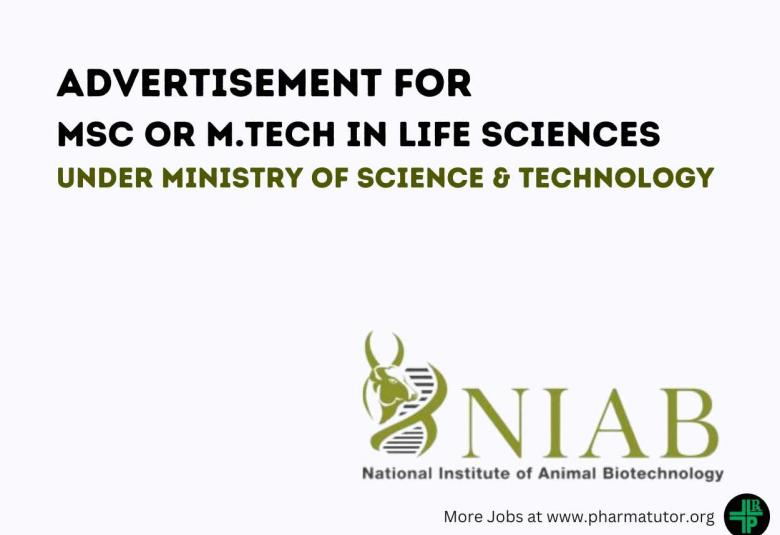Job for MSc or M.Tech in Life Sciences as Project Associate at NIAB