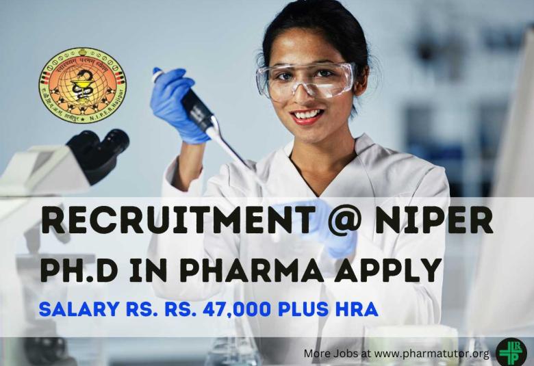 Opportunity for Ph.D in Pharma as Research Associate at NIPER