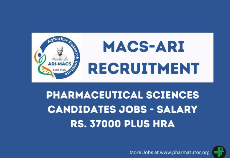 Advertisement for Pharmaceutical Sciences candidates at Agharkar Research Institute