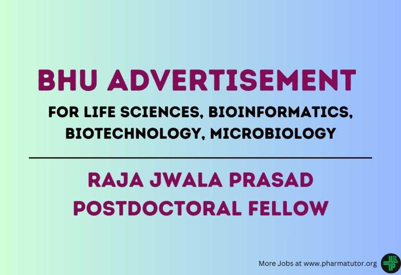 Advertisement for Raja Jwala Prasad Postdoctoral Fellow at Banaras Hindu University