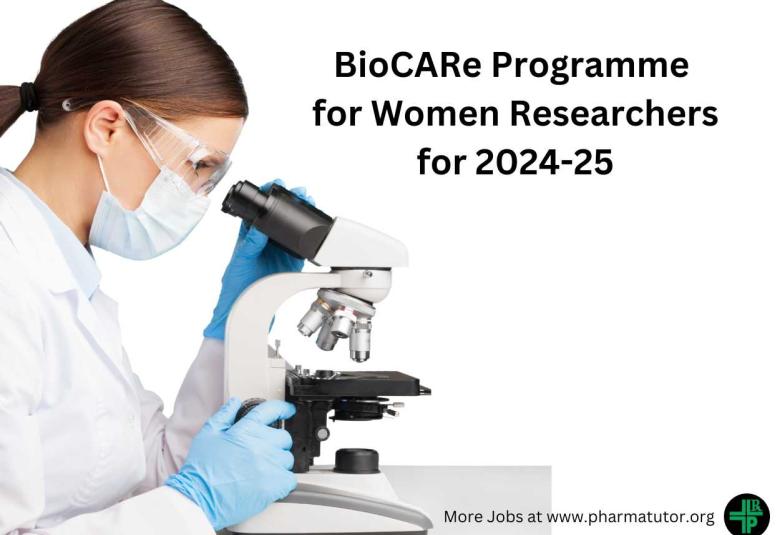 Applications under Biotechnology Career Advancement and Re-Orientation Programme for Women Researchers