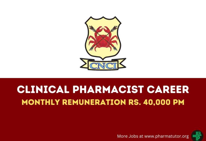 Recruitment of Clinical Pharmacist at Chittranjan National Cancer Institute - Salary Rs. 40,000 month