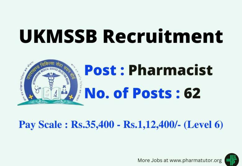 Job Openings for Pharmacists under Medical Service Selection Board