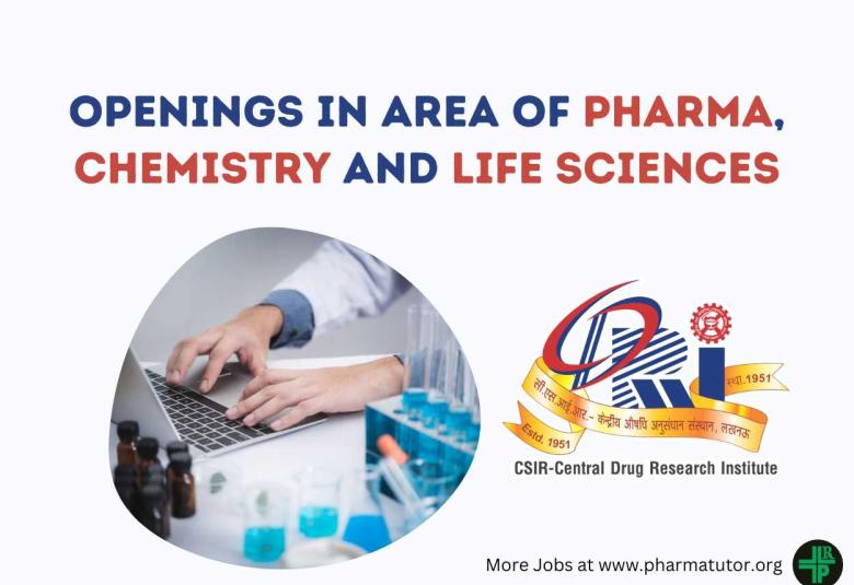 Job Openings in Area of Pharma, Chemistry and Life Sciences at CDRI