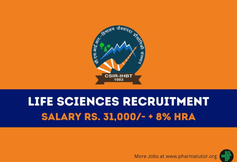 Life Sciences Recruitment at Institute of Himalayan Bioresource Technology
