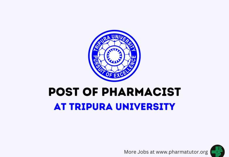 Tripura University invites online application for post of Pharmacist