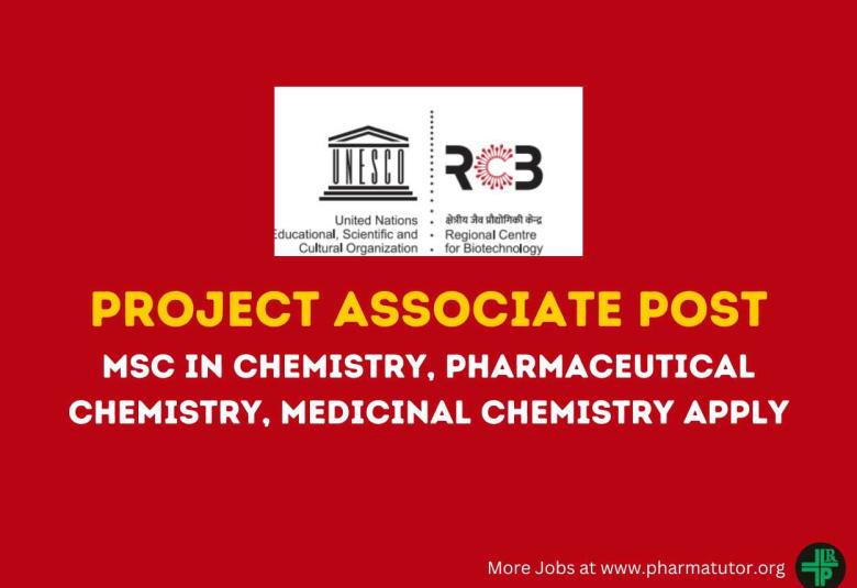 Applications are invited for post of Project Associate at Regional Centre for Biotechnology