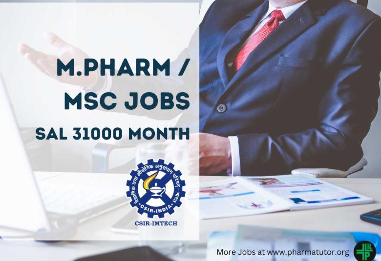 Applications are invited from M.Pharm or MSc candidates at IMTech