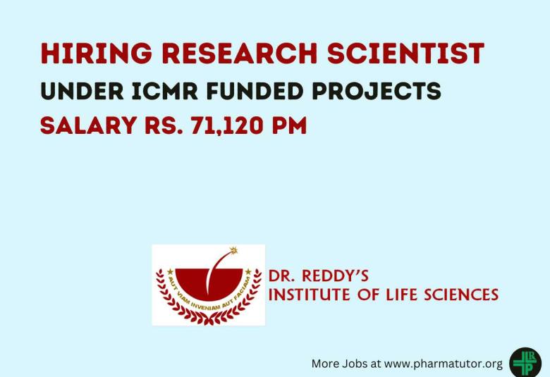 DRILS Hiring Research Scientist under ICMR funded projects