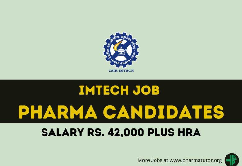 Institute of Microbial Technology looking for Pharma candidates