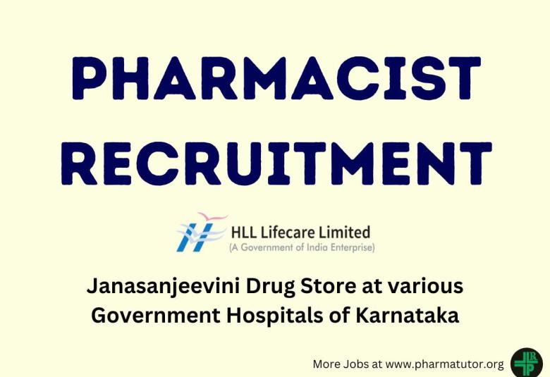 Job as Pharmacist and Assistant Pharmacist at Janasanjeevini Drug Store at various Government Hospitals