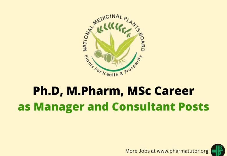 Opportunity for Ph.D, M.Pharm, MSc in NMPB, Ministry of Ayush