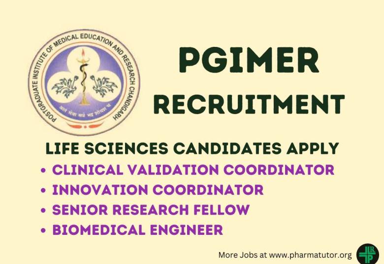 Recruitment for Life Sciences candidates at Biomedical Instruments & Devices Hub, PGIMER