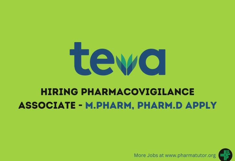 Teva Hiring Pharmacovigilance Associate
