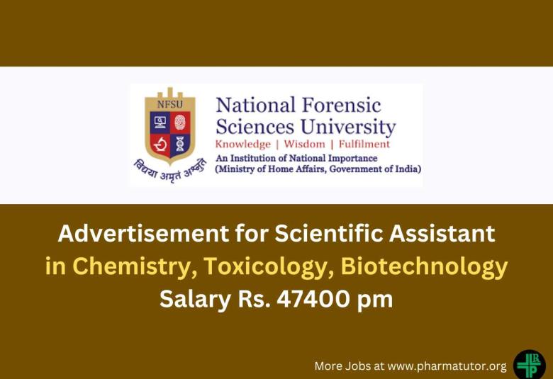 Advertisement for Scientific Assistant at National Forensic Sciences University