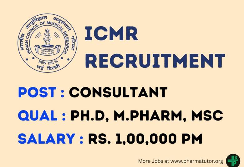 Applications are invited for post of Consultant at ICMR