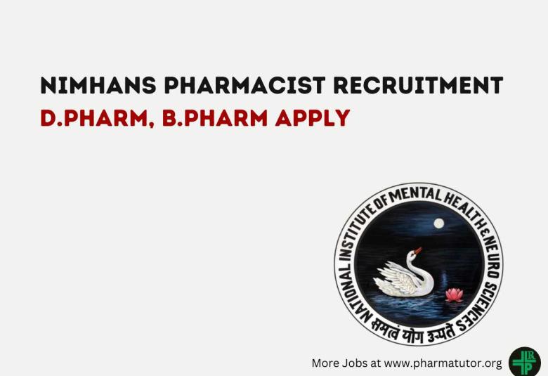 Career for Pharmacist at NIMHANS