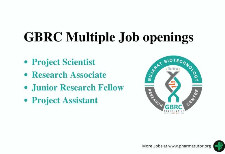 GBRC invites applications for the post of Research Associate, Project Scientist, JRF, Project Associate