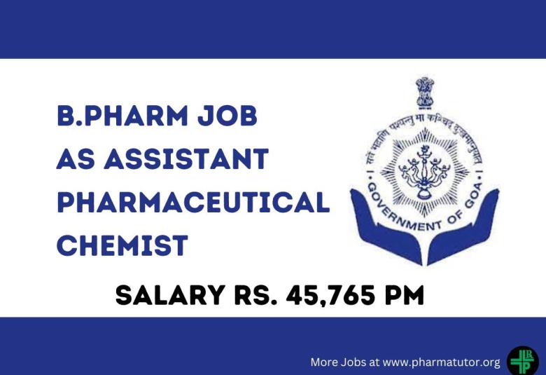 Job for B.Pharm as Assistant Pharmaceutical Chemist at IPHB