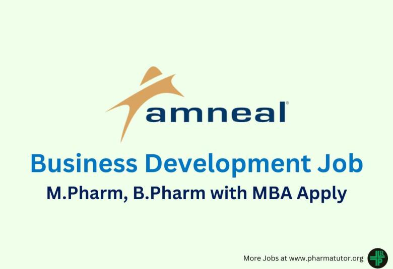 Job for M.Pharm, B.Pharm with MBA in Business Development at Amneal Pharmaceuticals
