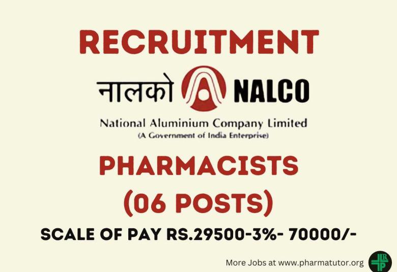 Job Openings for Pharmacists under Government of India Enterprise NALCO