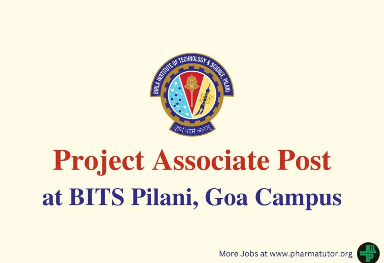 Vacancy for Project Associate under DBT funded project at BITS Pilani, Goa Campus