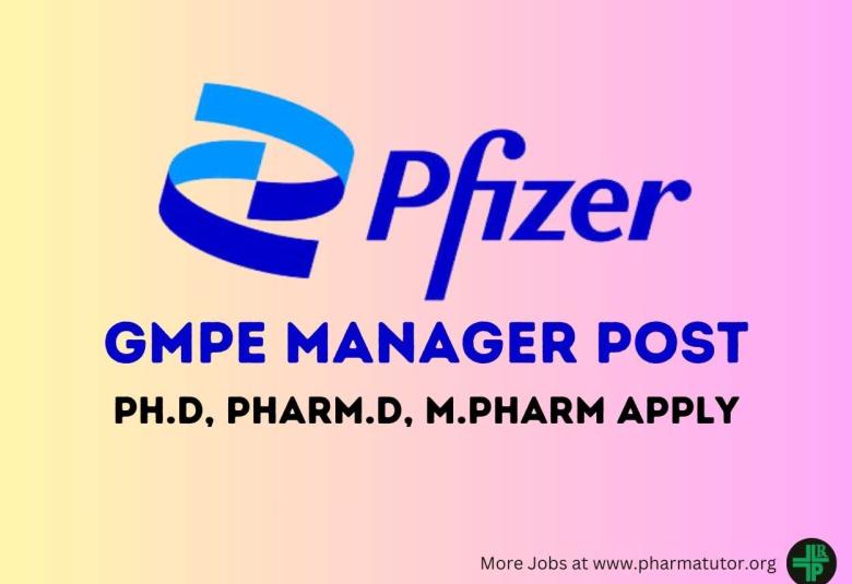 Work as GMPE Manager at Pfizer
