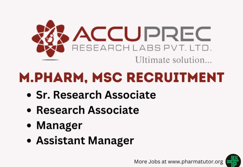 Accuprec Research Hiring Research Associate, Manager