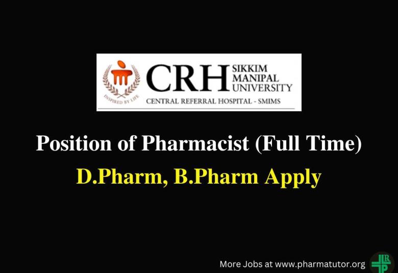 Applications are invited for the post of Pharmacist at Central Referral Hospital