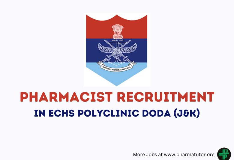 ECHS Polyclinic Doda invites applications for post of Pharmacist