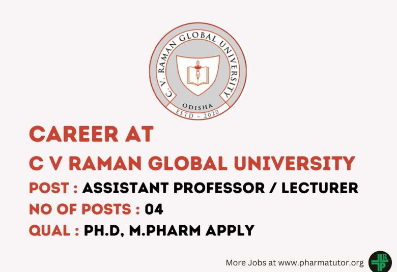 Job for Assistant Professor / Lecturer at C V Raman Global University