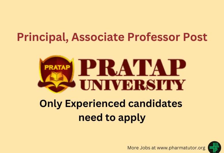 Job for Principal, Associate Professor at Pratap University 
