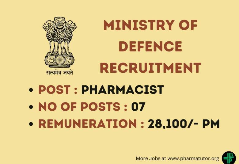 Job openings for Pharmacists under Ministry of Defence