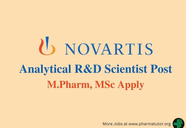Novartis looking for Analytical R&D Scientist