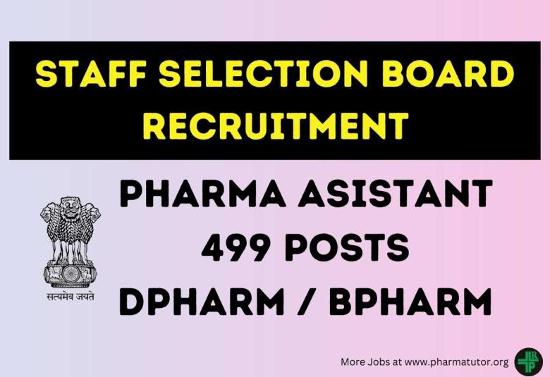 Opening for Pharmacy professionals at Staff Selection Board