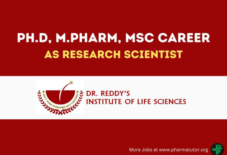 Opportunity for Ph.D, M.Pharm, MSc as Research Scientist at DRILS