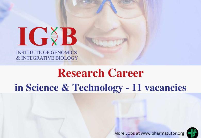 Opportunity for research career in Science & Technology at IGIB