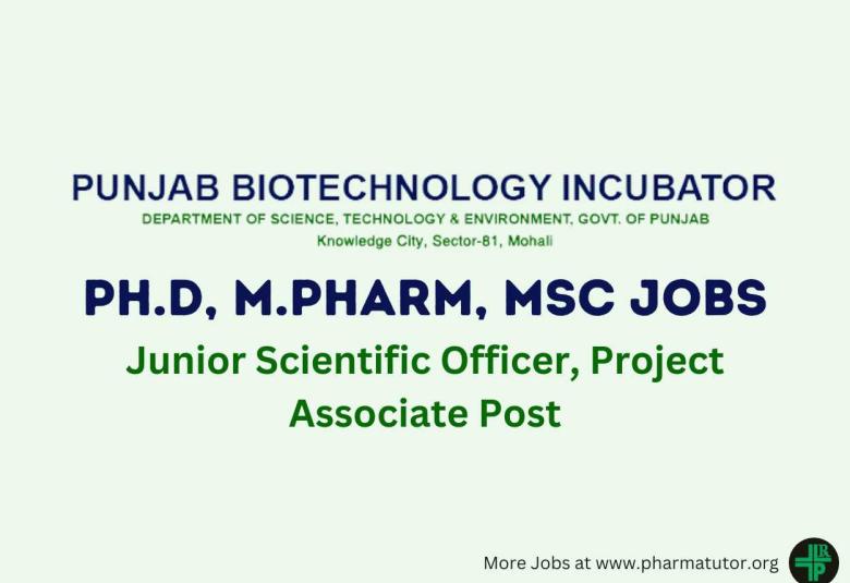 PBTI invites applications for post of Junior Scientific Officer, Project Associate