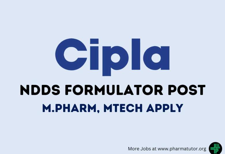 Work as NDDS Formulator at Cipla
